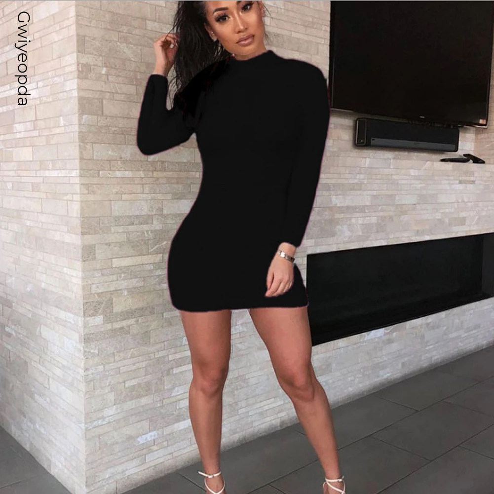 

Осенне-зимний теплый женский сексуальный однотонный Высокий воротник с длинным рукавом облегающий элегантный вязаный мягкий плюшевый дже...