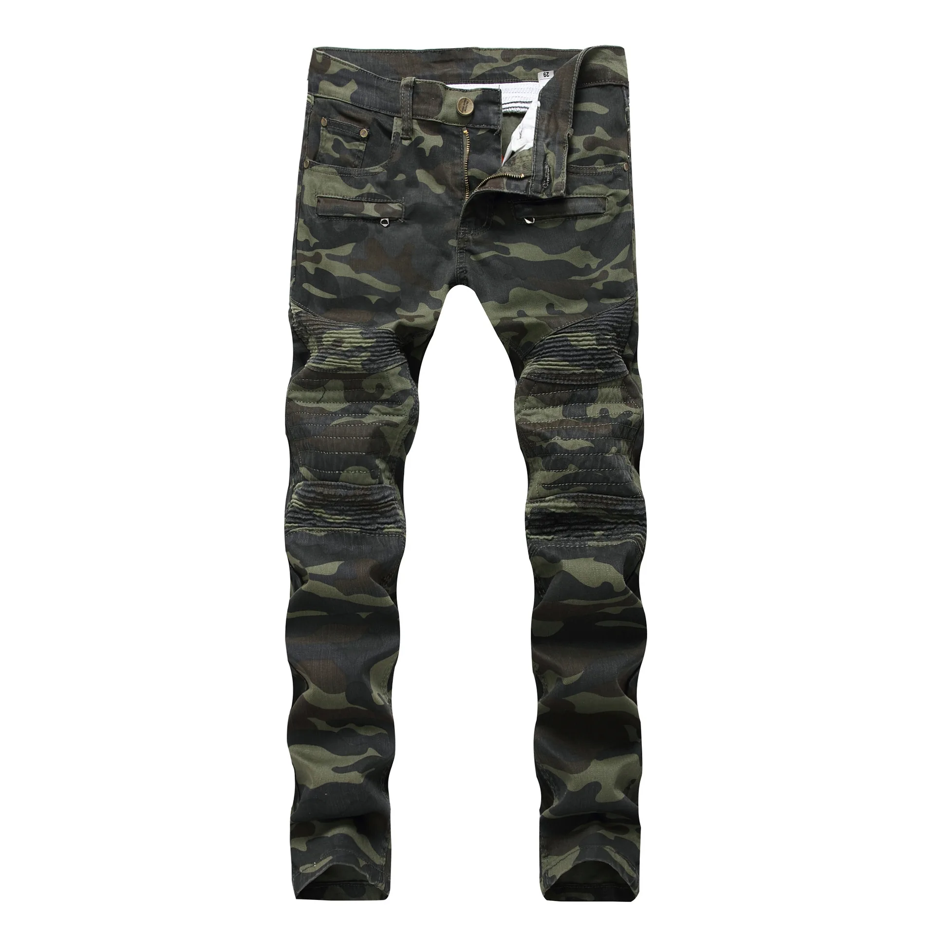 

2C Men's Jeans Slim Straight Tube Zipper Pleated Men's Trousers custom logo print on product and package from 1pc dropship