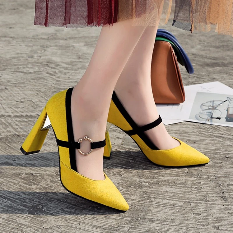 

QPLYXCO Zapatos De Mujer Elegant Women Mary Janes Party High Heels Sexy Ladies Pumps Platform Pointed Wedding Shoes Bride 886-9