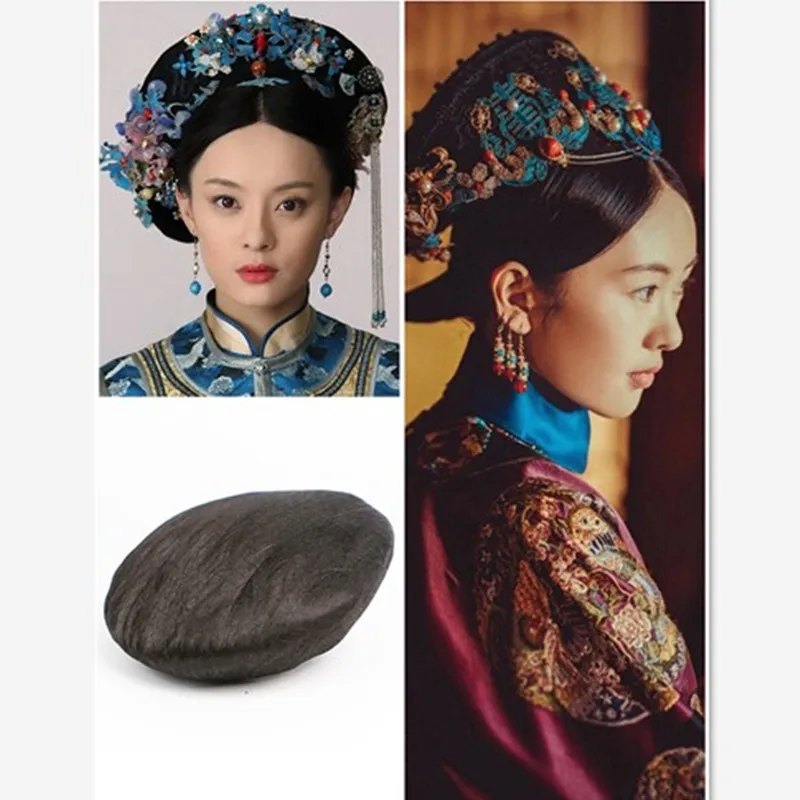 

Vintage Royal Hair Hats Qing Dynasty Empress Headwear Retro Hair Accessories Wedding Bride Headdress