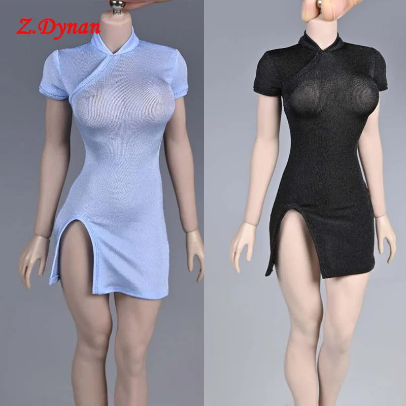 

IN STOCK 1/6 Scale female clothes sexy tight Slit short dress 4 color fit 12 inches TBL PH JIAOU DOLLS action figure