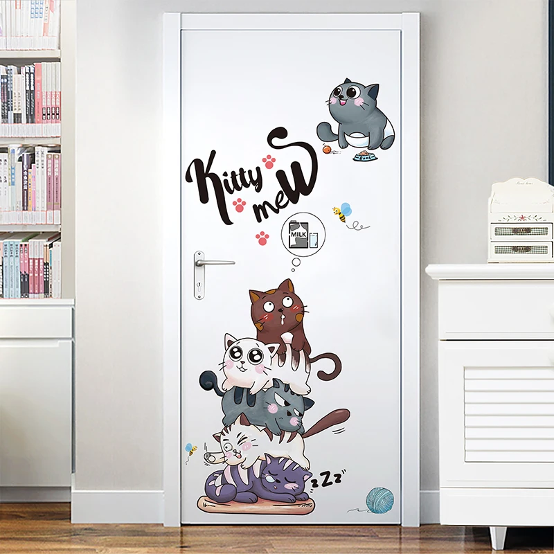 [SHIJUEHEZI] настенные наклейки с животными DIY мультфильм домашний декор наклейка для детской комнаты детская спальня детская дверь украшение
