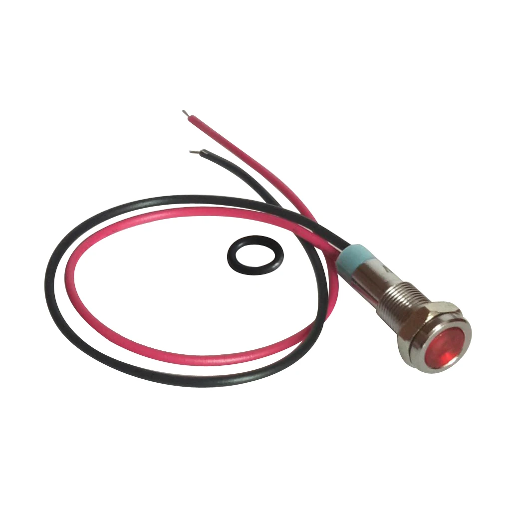 

6mm Metal Driver Dashboard Indicator Lamp 220V LED With Conductive Wire