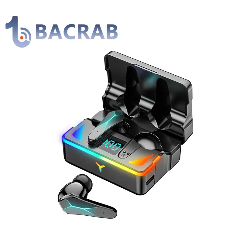 

Bluetooth 5.1 In Ear Earphone Gaming Headphones with Microphone HIFI Sound Quality TWS Wireless Type-C Fast Charging Box Headset