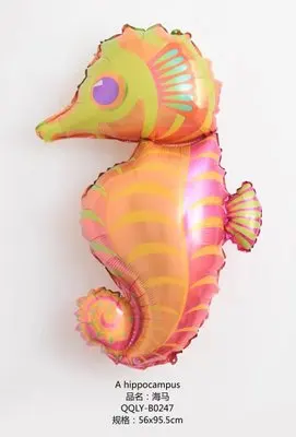 Seahorse 1 шт. день рождения композиция шар КИТ ИГРУШКА рыбка Омар кокосовое дерево океан серии Русалка алюминиевый шар - Цвет: Seahorse