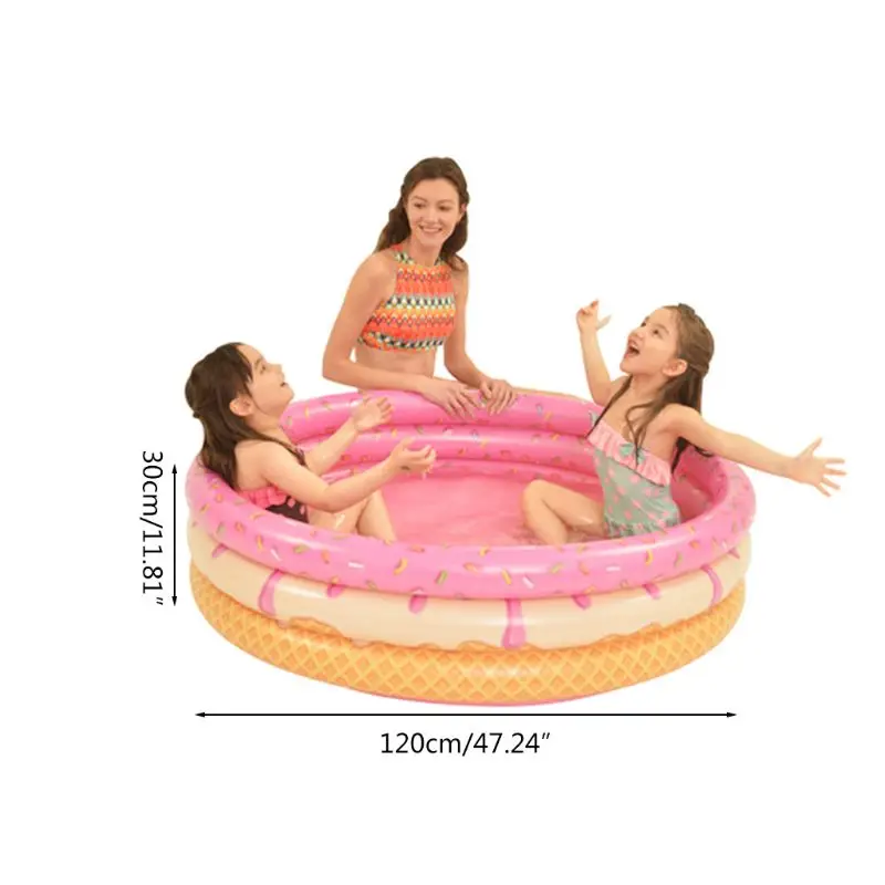 

Summer Inflatable Swimming Pool 3 Ring Design Outdoor Backyard Inflated Bathtub