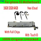 Материнская плата для iphone, 16 ГБ, 32 ГБ, 64 ГБ, сбез Touch ID,100% оригинал, разблокированный, бесплатный iCloud, с системой OS, логическая плата хорошего качества