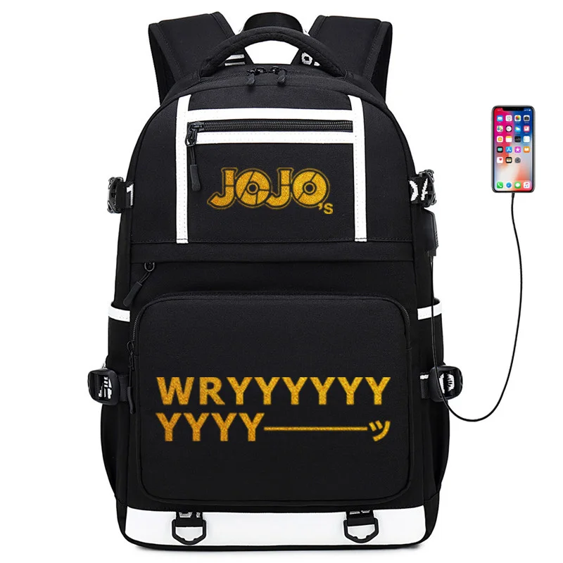 JoJo невероятное приключение с золотым принтом школьная сумка большой дорожный Рюкзак Школьные сумки Oxford для девочек-подростков с рисунком из аниме книжные сумки