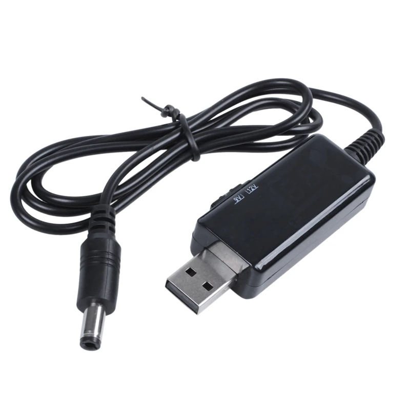 USB Boost кабель 5 в шаг до 9 12 В Регулируемый преобразователь напряжения 1А повышающий