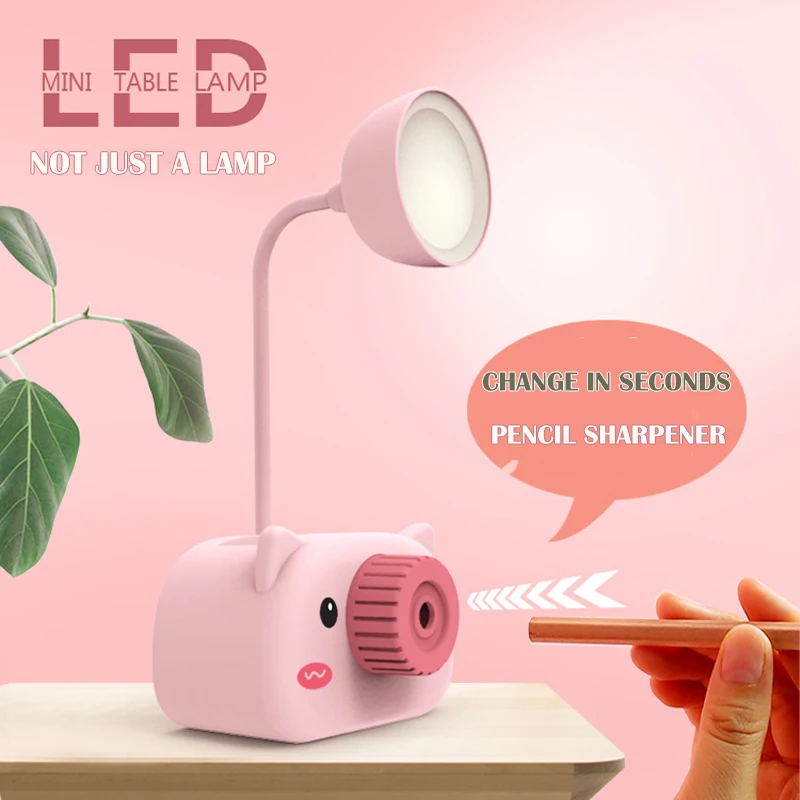 Настольная лампа с держателем для ручек и карандашей настольный светодиодный