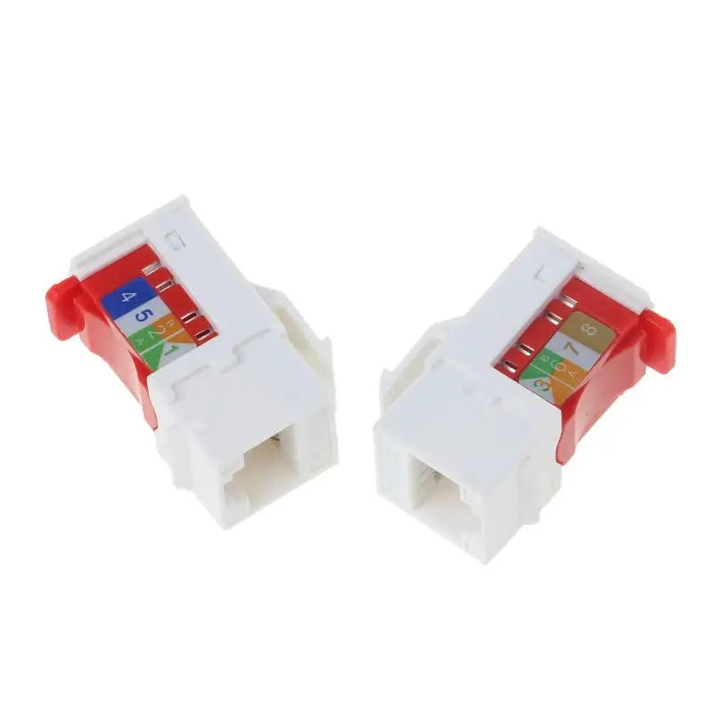 

2Pcs CAT6 Network Module Information Socket RJ45 Connector Adapter Keystone Jacks Modules Tool-free Connection R9JA