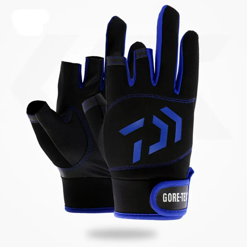 Прямая поставка 1 пара DAIWA противоскользящие рыболовные перчатки с тремя