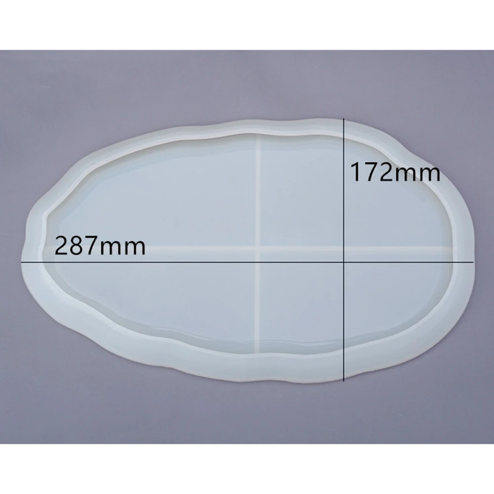 

Hot Silicone Mold Big Dish Crystal Epoxy Mould DIY Handmade Wave Round Flat Bottom Plate Highlight Mirror Decor Mold 172x287mm