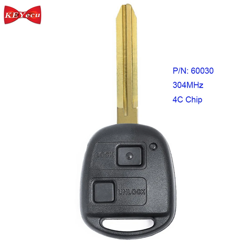 KEYECU для Toyota Avensis Corolla Landcruiser RAV4 дистанционный ключ Tarago 304 МГц 4C Чип P/N 60030|Ключ от