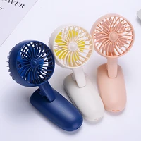 new portable hand held small clip on desk fan cooler cooling usb rechargeable pink white blue color summer fan
