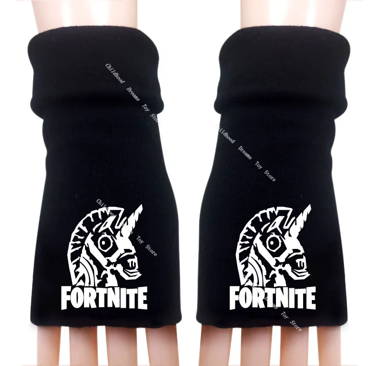 Длинные перчатки Fortnite на полпальца для мужчин и женщин зимние вязаные эластичные