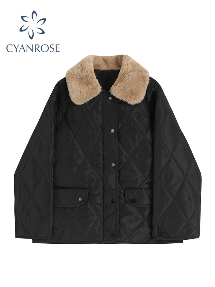 

Winter High Quality Short Jacket Women Warm Thickened Down Cotton Jacket Female Vintage Casual Loose Outwear Cotton-padded Coat