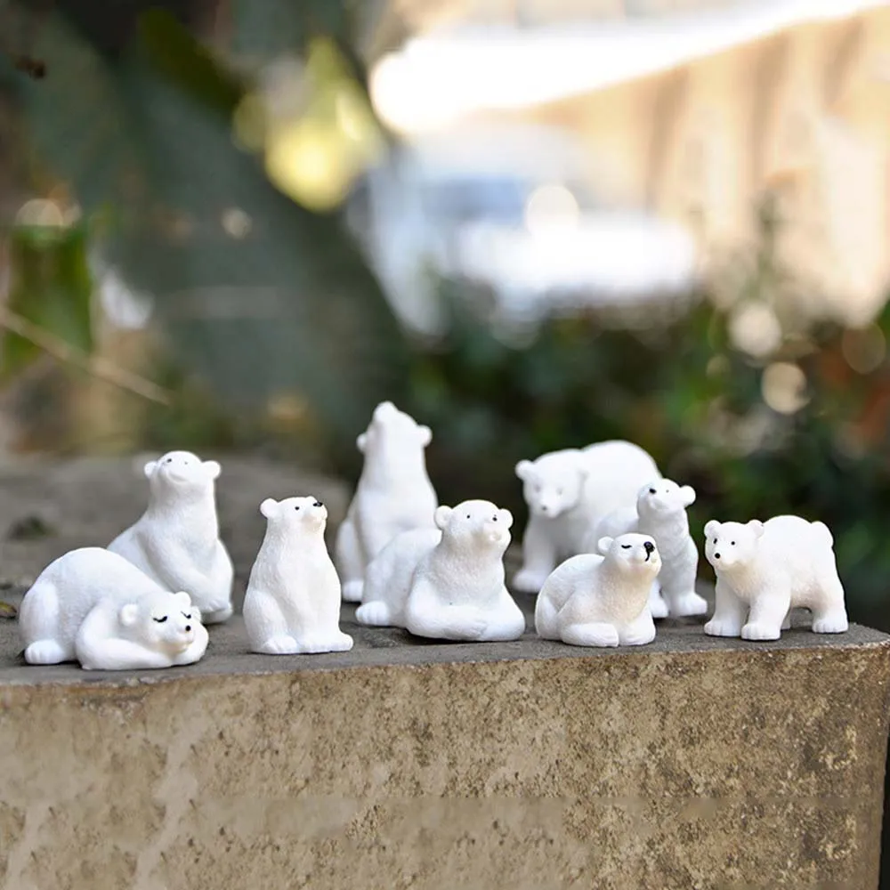 1/9 шт. миниатюрные фигурки полярного медведя | Дом и сад