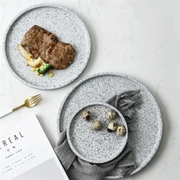 ceramic pastry tray imitation granite stone steak dish nordic household dessert dish dinner pasta plate rectangular storage tray