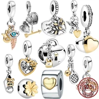 hot sale 100 925 sterling silver beads angel wings of love heart charms fit original pandora bracelets women diy jewelry gift