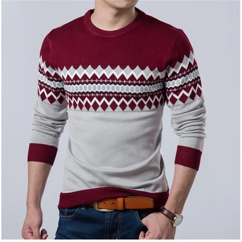 

2021 New Autumn Fashion Brand Casual Sweater O-Neck Slim Striped Sweaters Men Slim Fit Knitting Pullover Men Clothing
