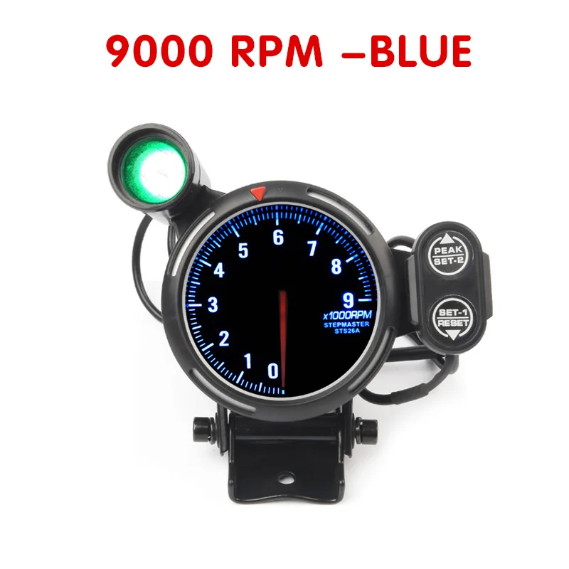 9000RPM-blue Новая обновленная версия 9000 об/мин 11000 об/мин 80 мм светодиодный Тахометр гоночный автомобиль переоборудованный инструмент тахометр с сигнальной лампой - Цвет: 9000RPM-blue