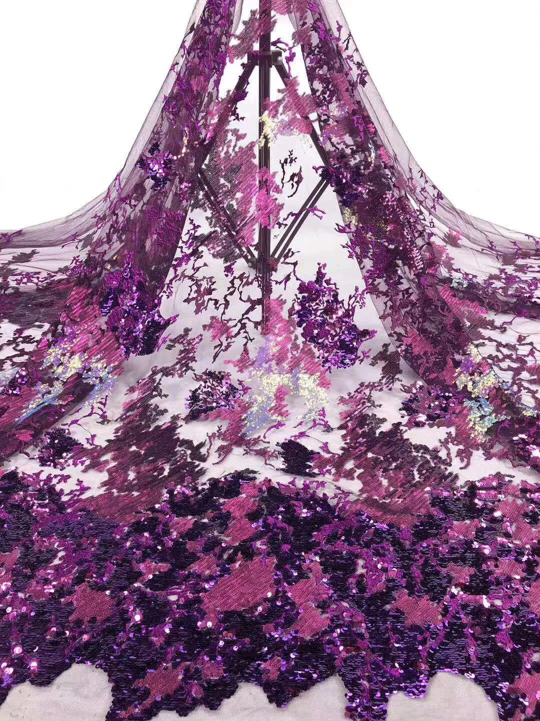 

Новый стиль, французский нигерийский стиль, фатин, кружевная ткань, высококачественное кружево для свадебного платья, 5 ярдов, ZP973