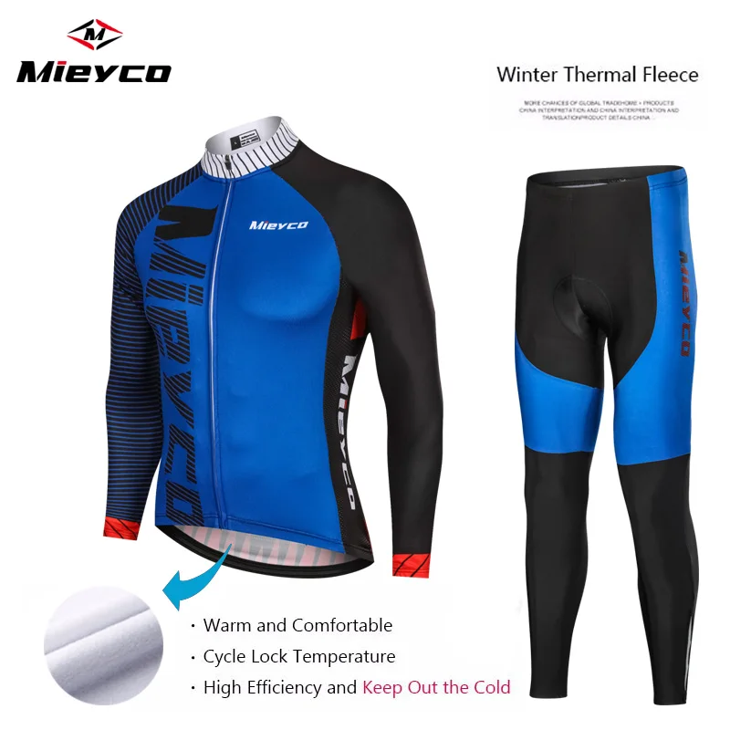 Men Women Winter thermal Fleece Cycling Jersey Long Sleeve Road Bike Bicycle Clothing Ropa Ciclismo Bib Shorts Pants Set