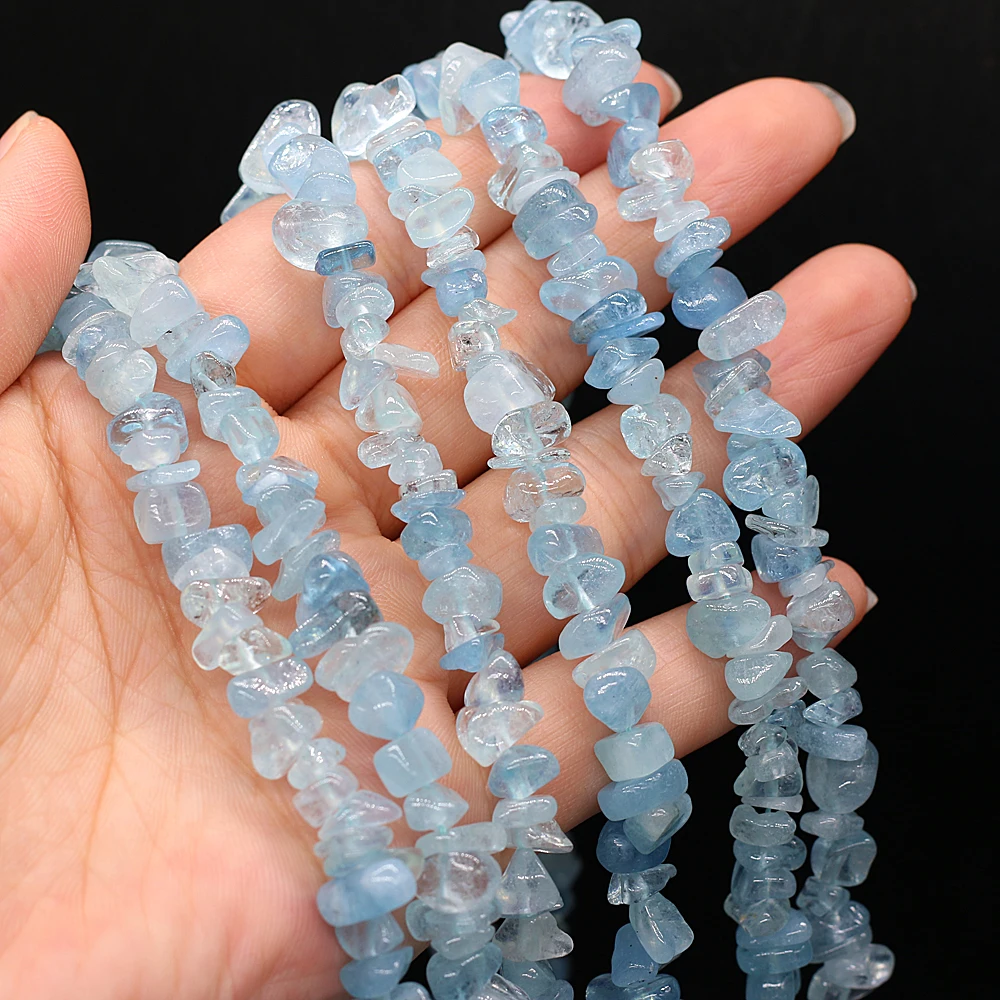 

Natural Stone Aquamarine Crystal Beads Freeform Chips Gravel Irregular Beads for Jewelry Making Diy Bracelet Accessories