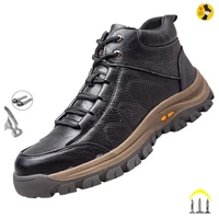 men leather safety work boots steel toe puncture proof indestructible safety shoes staleneus construction welding work boots