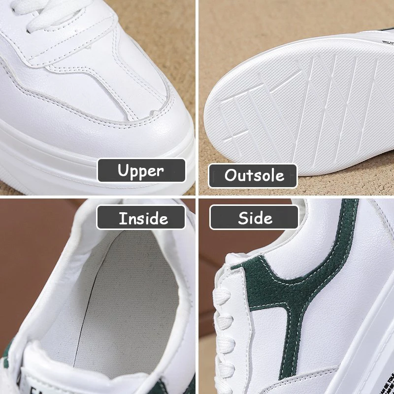 

Soft PU Leather White Sneakers Women 2021 Casual Vulcanized Shoes Woman Comfortable Spring Summer Ladies Wedge Platform Sneakers