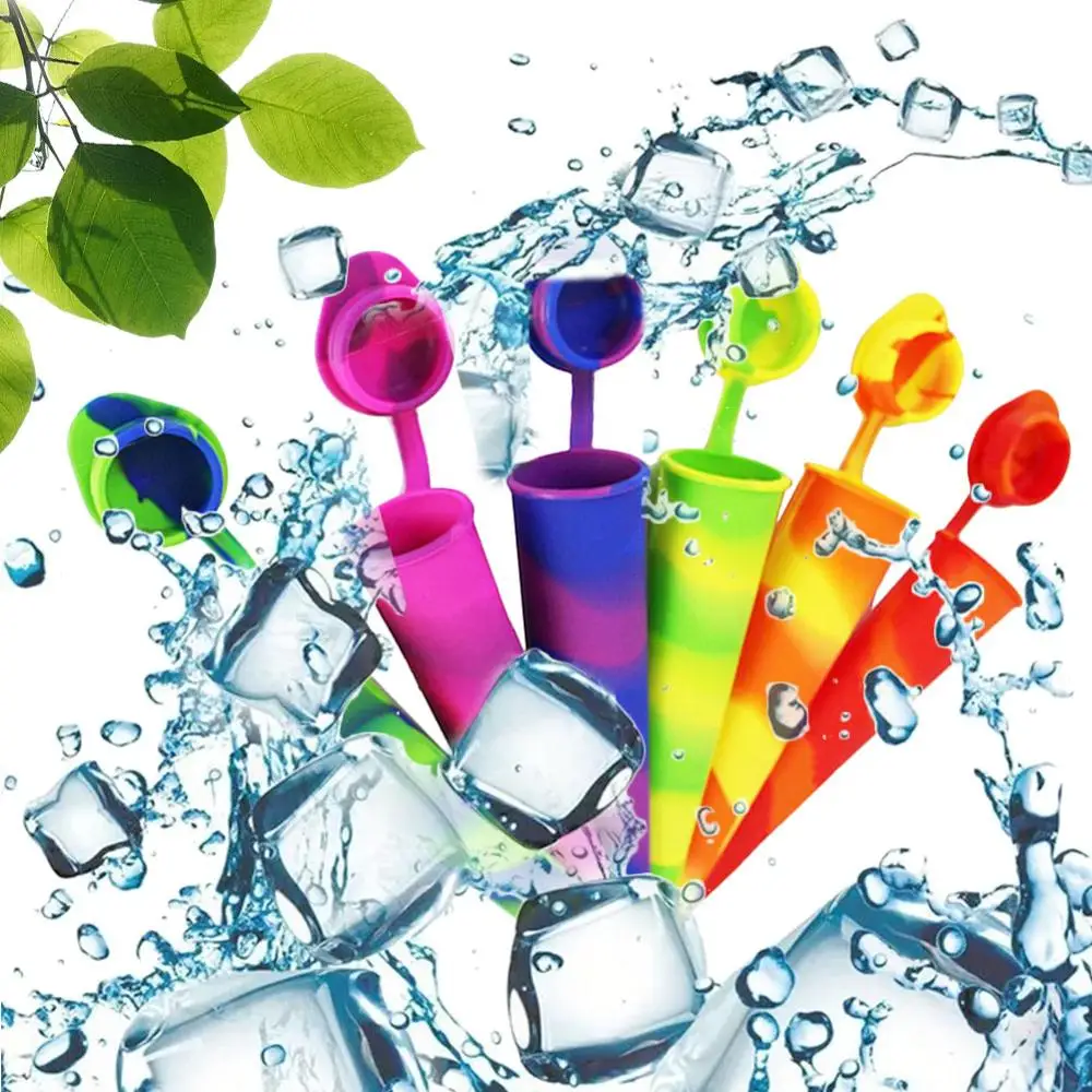 

Silicone Ice Tube Mold with Lids Colorful Ice Cream Yogurt Popsicl Maker Tray Summer Drinking Kitchen Accessories Ice Tube Mold