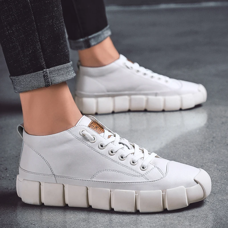 Vintage Men Shoes Breathable Mens Casual Genuine Leather Men's Sneakers Handmade Comfortable Lace-up Solid Walking | Обувь