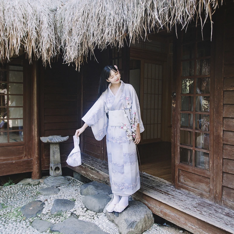 

Women's Traditional Japan Kimono Daisy Prints Summer Yukata Bathrobe Cosplay Wear Performing Dress Photography Clothing