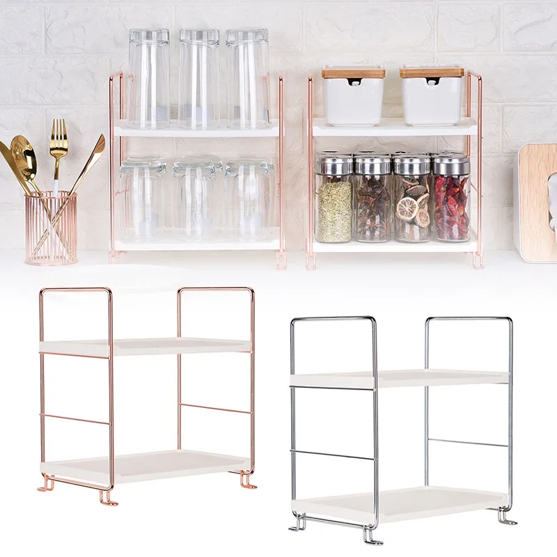 

Home Storage Rack Iron Art Multi-function Bathroom Kitchen Organizer Holder