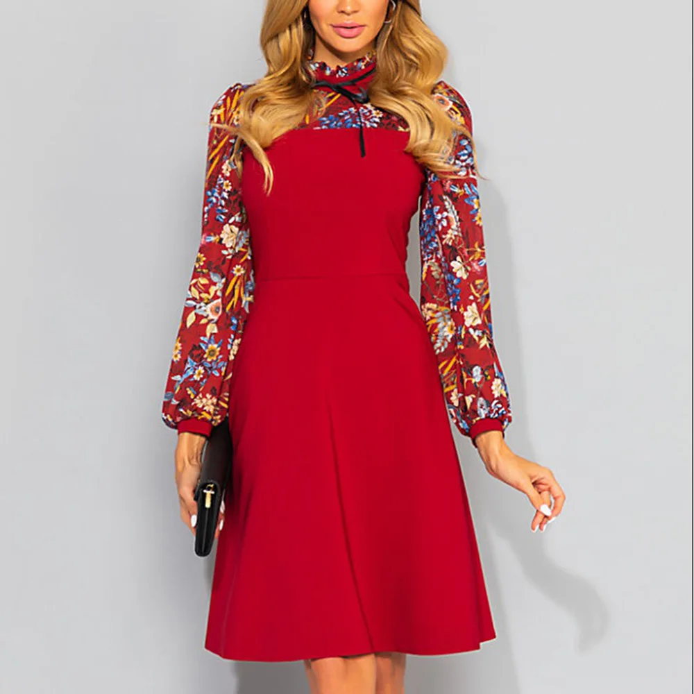 

Long Sleeve Solid Printed Lace Knitted 2020 Dresses Summer Women Sumer Dress Boho Vestidos De Festa