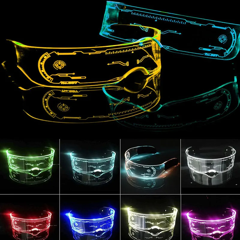 

LED Luminous Glasses Halloween Decoration Night Light Light Up Electronic Galaxy Light for KTV Bar Party Children Adult Gifts
