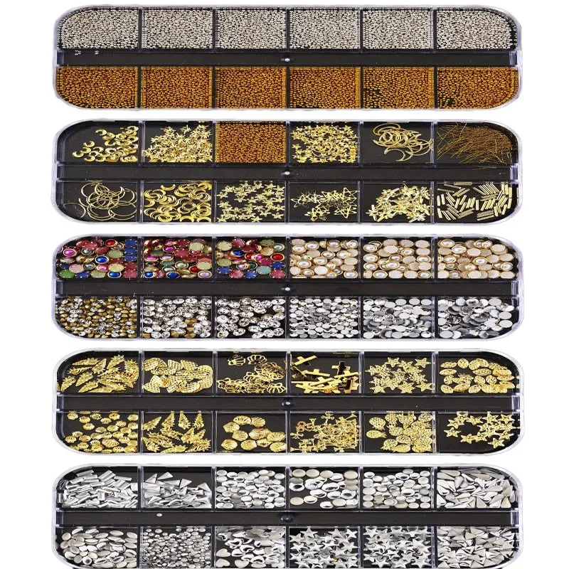 12 сеток золотые украшения для дизайна ногтей шпильки аксессуары маникюра