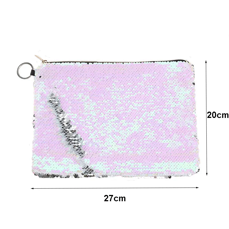 Дорожная косметичка с блестками для женщин на молнии ручной органайзер макияжа