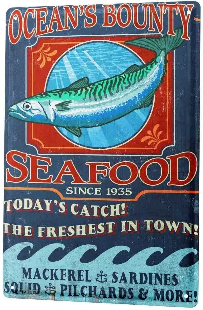

С 2004 года, жестяная металлическая пластина, декоративная табличка, Декор для дома, ностальгические забавные морепродукты