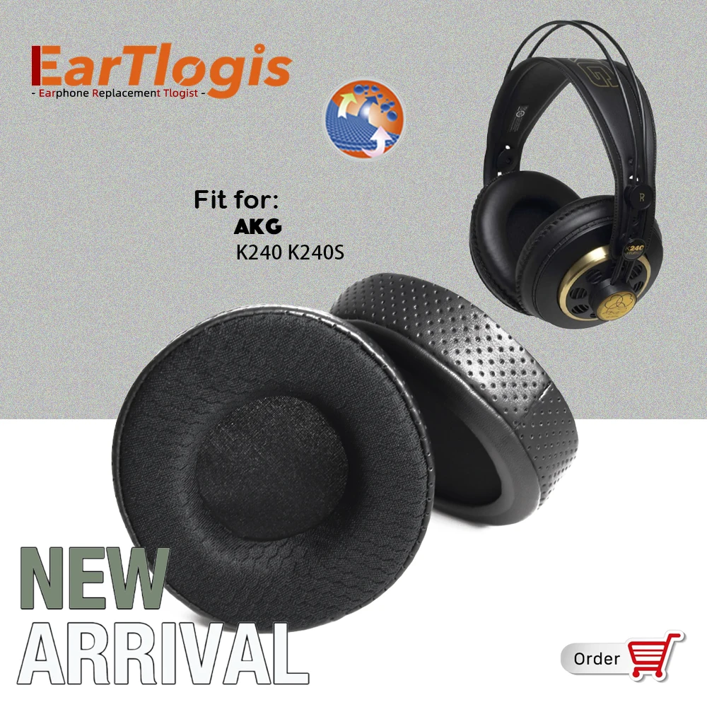 Новое поступление, сменные амбушюры EarTlogis для наушников AKG K240 K240S, амбушюры, накладки 105 мм, амбушюры