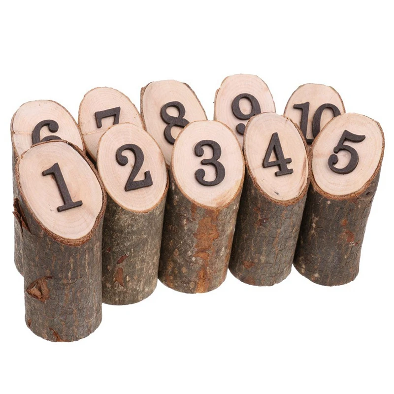 10x Rustic 1-10 Wooden Table Numbers &amp 20 Pieces 2 Sizes Artificial Moss Rocks Decorative Faux Green Covered Stones | Дом и сад