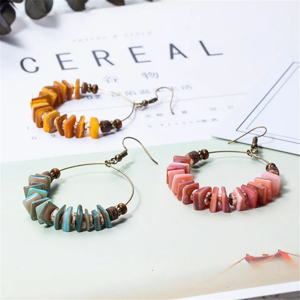 Женские Разноцветные серьги клипсы модные подвески из полимерных бусин двойная