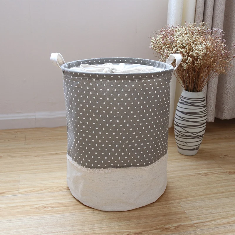 Cotton Linen Laundry Basket for Dirty Clothes Waterproof Folding Toy Organizer Storage Bucket Home | Дом и сад