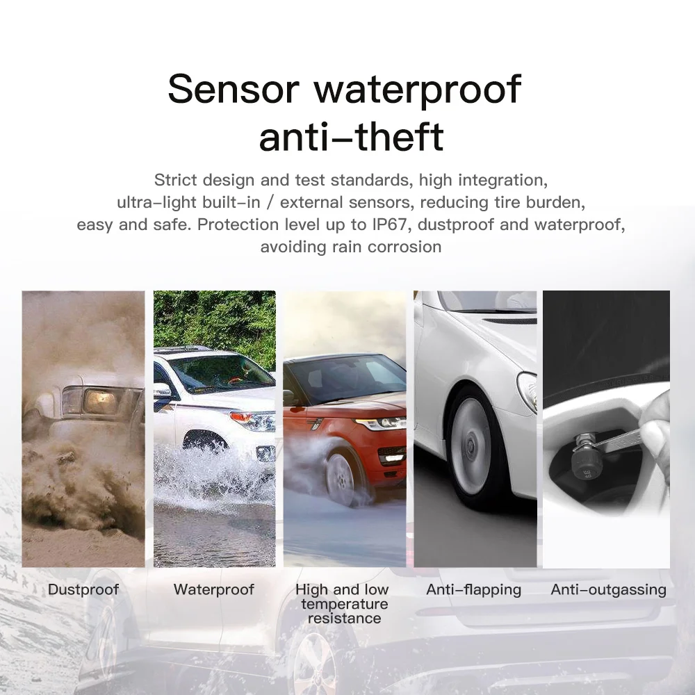 Solar Charging Tire Pressure Monitor System TPMS with LCD Display Wireless monitor for RV and light truck | Автомобили и