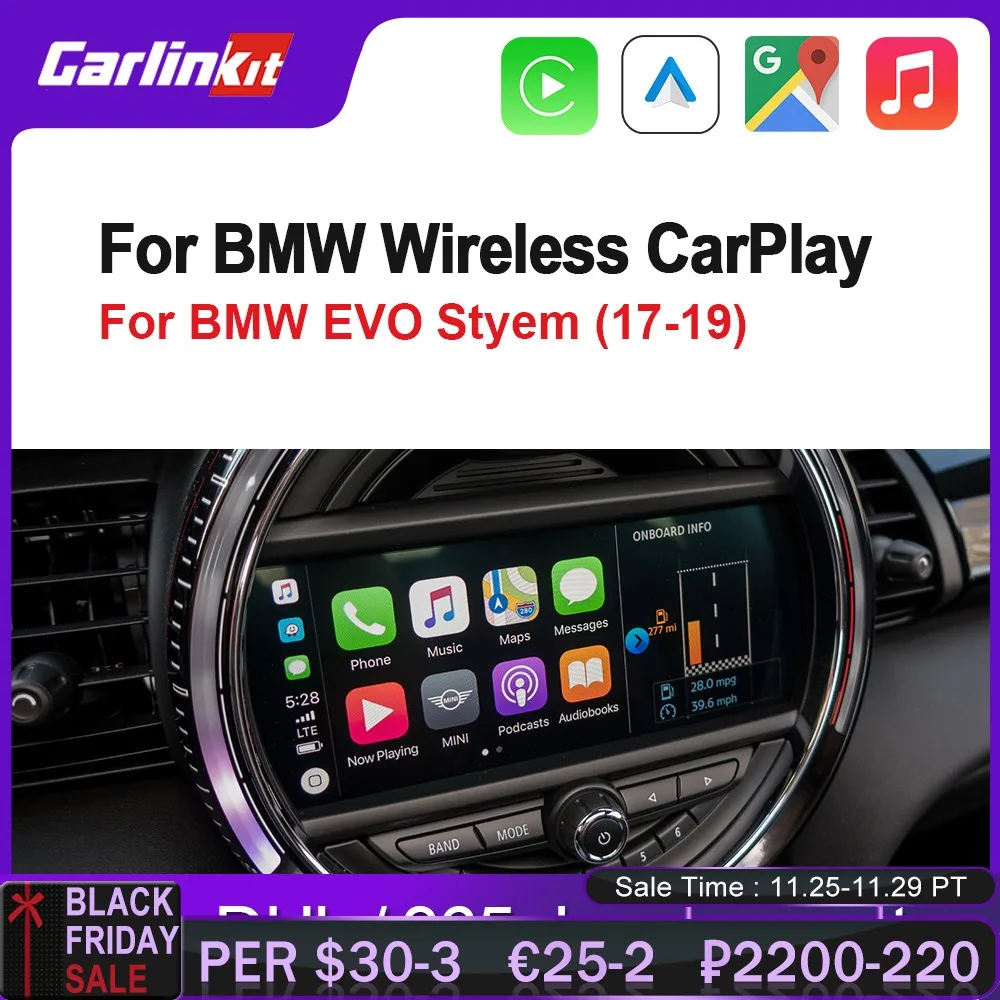 

Декодер Carlinkit 2,0 для BMW Mini Cooper F54 F55 F56 F60 2014-2019 EVO Youtobe CarPlay Android автомобильный мультимедийный беспроводной зеркальный