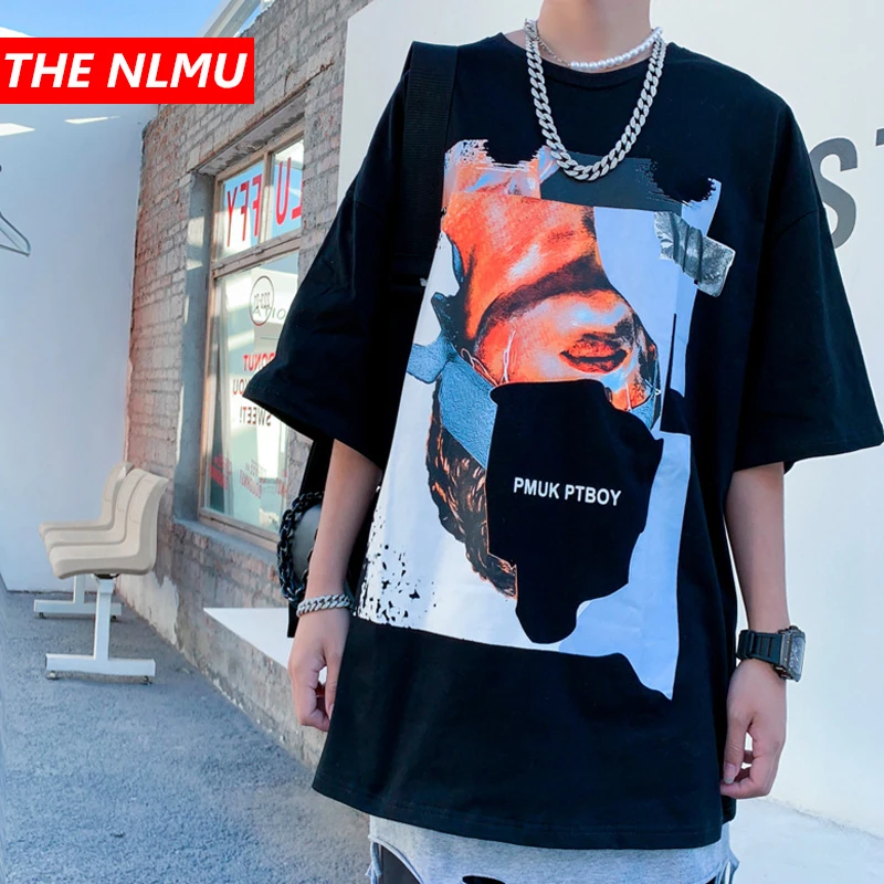 

2021 Men Hip Hop T Shirt Streetwear Creative Print T-Shirt Harajuku Cotton Casual Tshirt Summer Short Sleeve Tops Tees WQ420