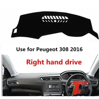taijs factory 3colors fashion polyester fibre car dashboard cover for peugeot 308 2016 right hand drive