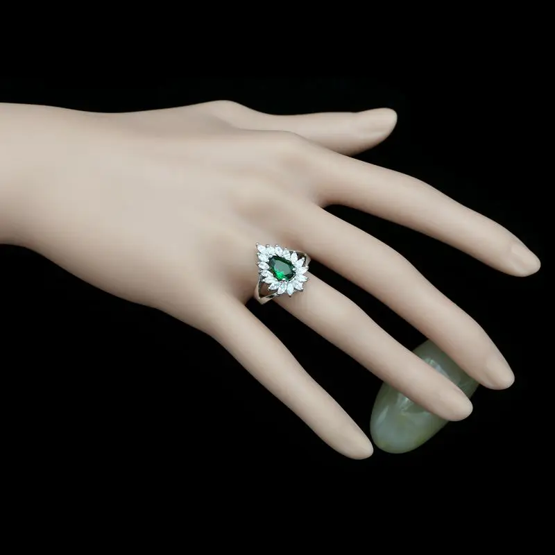 Женские вечерние комплекты украшений из серебра 925 пробы серьги с зеленым