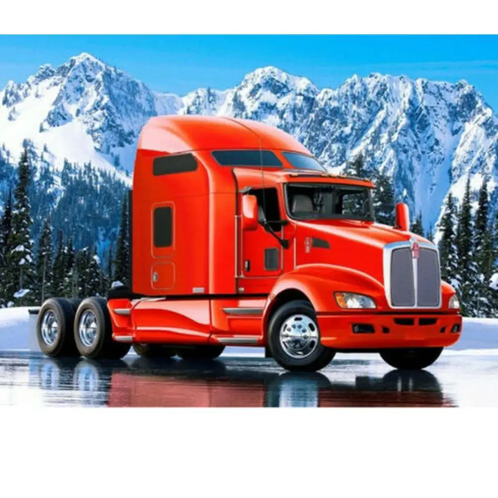 Алмазная мозаика полный дрель 5D Вышивка Красный грузовик крестом Декор Подарки